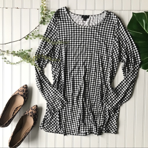 J. Jill Tops - J. Jill checkered tunic top black white wherever